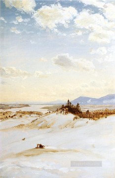 Escena de invierno paisaje de Olana Río Hudson Iglesia Frederic Edwin Pinturas al óleo